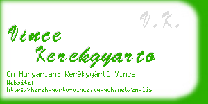 vince kerekgyarto business card